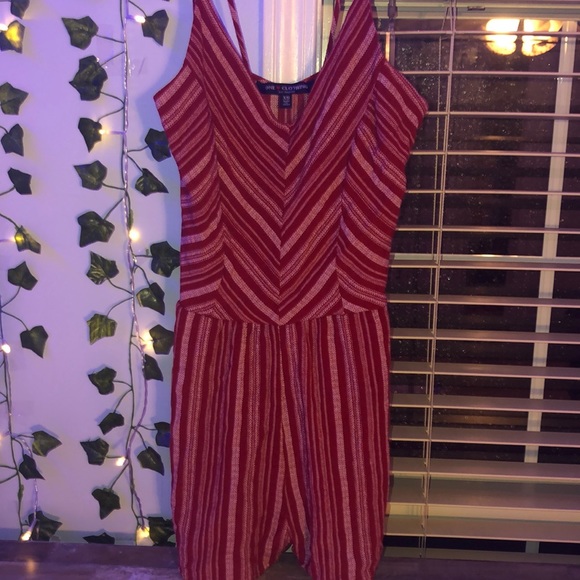 one clothing Dresses & Skirts - A red striped romper perfect for summer!